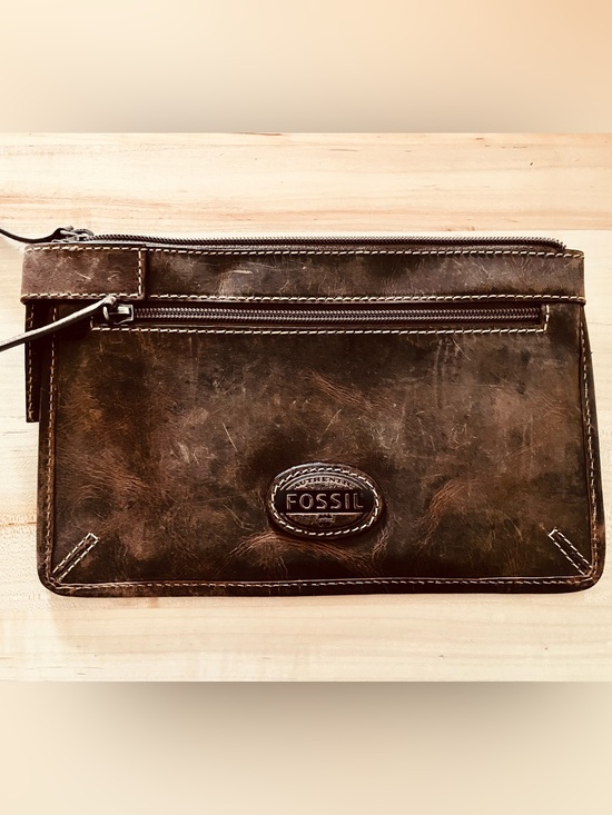 Fossil Handbags - Fossil Reissue Revival Whiskey Leather Slim Clutch Pouch